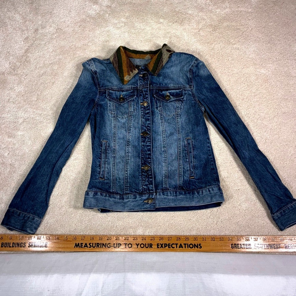 Natural‎ Reflections Womens Southwestern Tapestry Denim Jacket